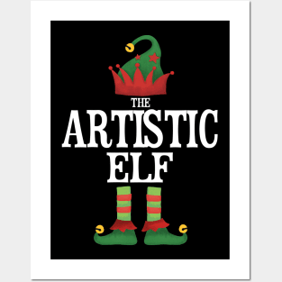 Artistic Elf Matching Family Group Christmas Party Pajamas Posters and Art